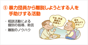 暴力団員から離脱しようとする人を手助けする活動