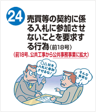 売買等の契約に係わる入札に参加させることを要求する行為