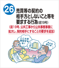 売買等の契約の相手方としないこと等を要求する行為